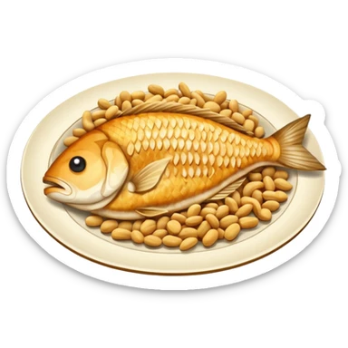 fish and peanut indonesian food sticker