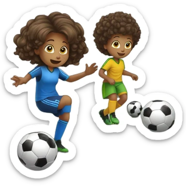 5 children playing soccer, one of them is about to score and the goalkeeper is ready to make a save sticker