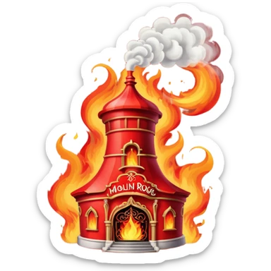 Moulin rouge fire sticker