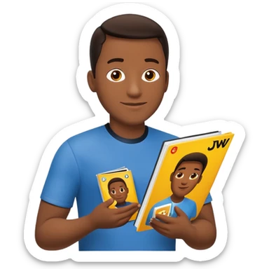 Duas Testemunha de jeová pregando com um display de revistas com JW na frente sticker