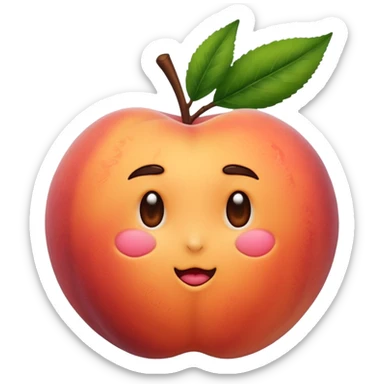 A peach with handmarks with fuzzy hair sticker