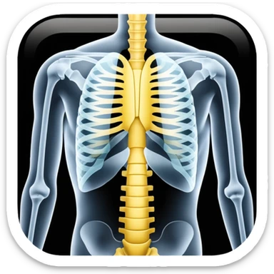 xray diagram. Yellow black sticker