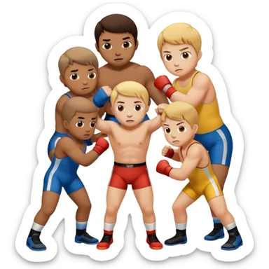 élèves quicoopèrent en faisant su sportde lutte sticker