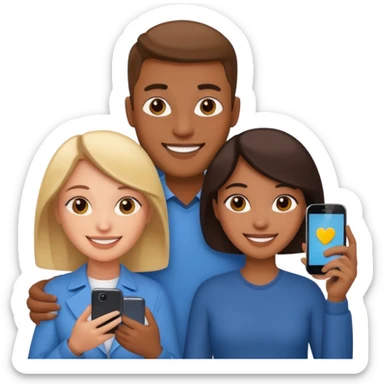 couple photo on the phone sticker