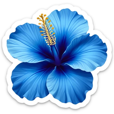 blue hibiscus flower with shades of blue  sticker