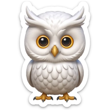 “3D emoji of a magical [white 🦉], Harry Potter style, Hogwarts magic, fantasy atmosphere, soft glow, cinematic lighting, high detail” sticker