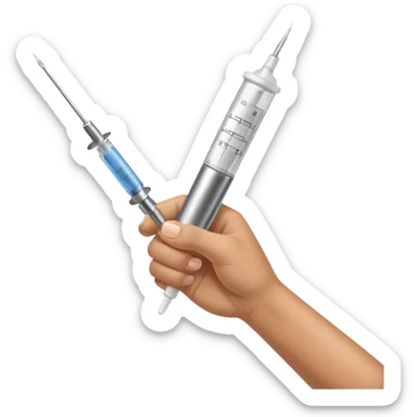 Syringe in closed fist sticker