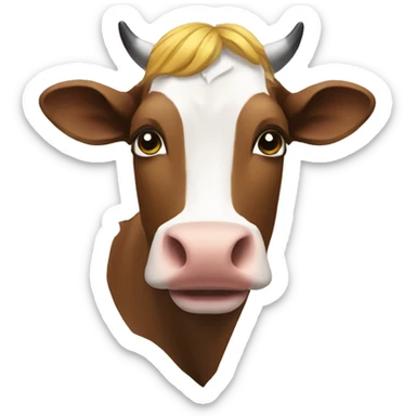Macron sur une vache  sticker