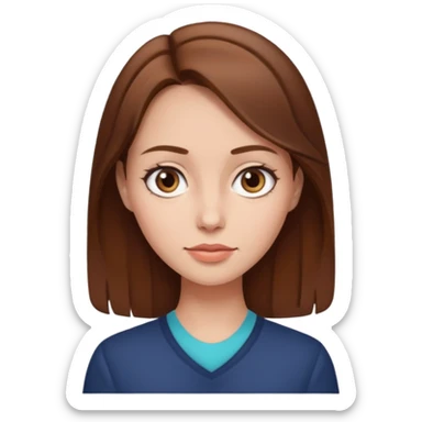 Woman with brown hair and an extremely large forehead sticker