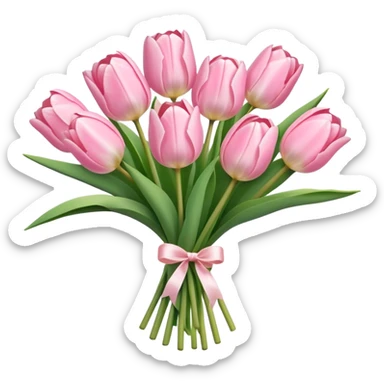 Light pink tulip bouquet  sticker