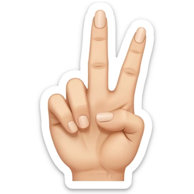 Hand with middle finger down, rest of fingers up sticker