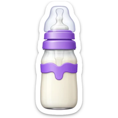 baby bottle white and purple sticker