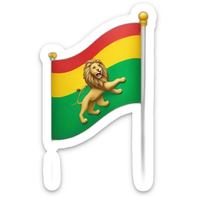 Green, yellow and red flag with lion of Judah at the center sticker