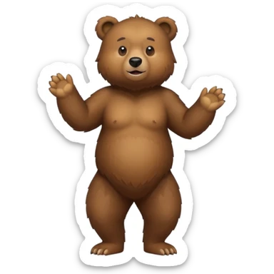 Un oso parado en 2 patas de lado sticker