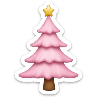 Pastel pink Christmas tree sticker