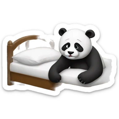 Ill Panda in bed sticker