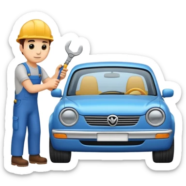 mechanic fixing car sticker