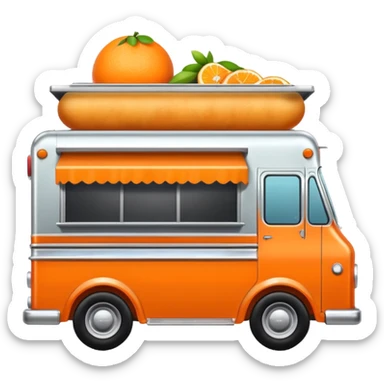 Orange food truck. sticker
