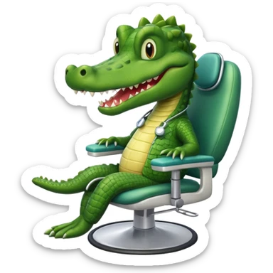 an alligator in a dentist sticker