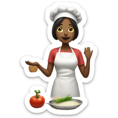 Cooking in kitchen sticker