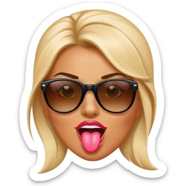 female sunglasses tongue  sticker