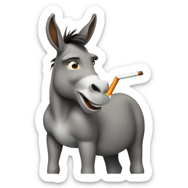 Donkey smoking a cigarette  sticker