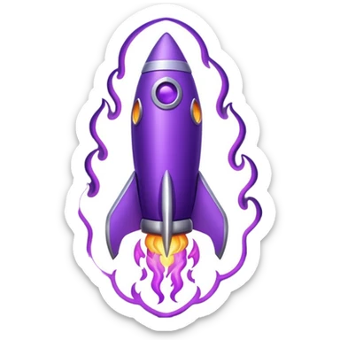 purple rocket purple flame sticker