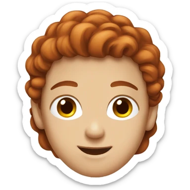 A red-haired guy loves a girl with brown hair sticker