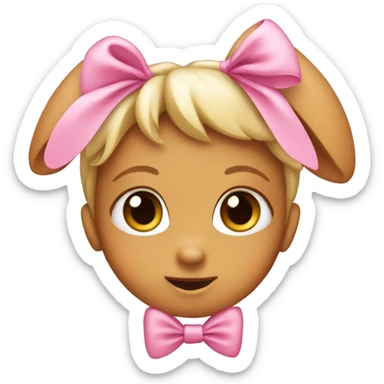 one pink bow bunny sticker