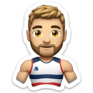 Strong rugbyman body sticker