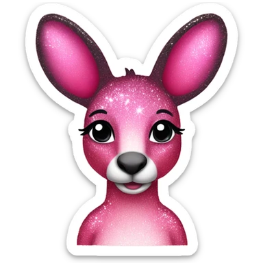 Pink ombre kangaroo with glitter sticker