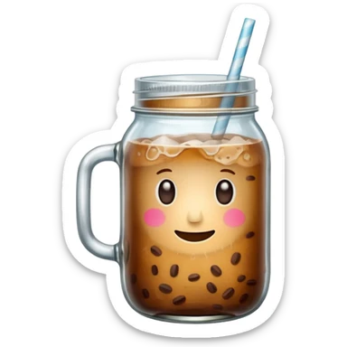 Iced coffee mason jar sticker