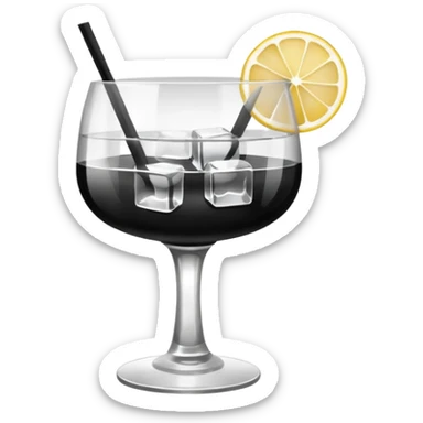 black white cocktail sticker