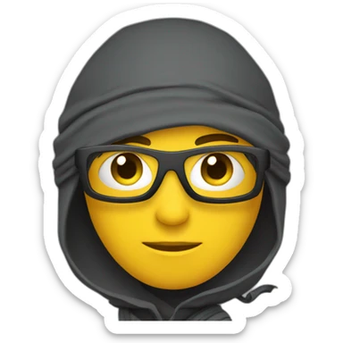 Ninja con ropa gris con lentes oscuro sticker