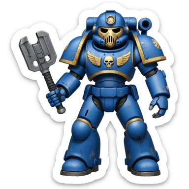 warhammer40k space marine holding a weapon sticker