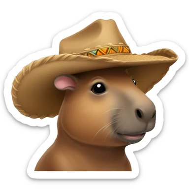Un capibara con sombrero de vaquero  sticker