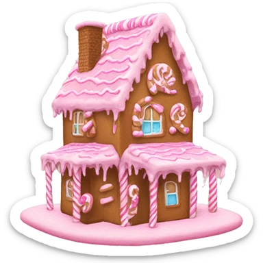 Pink gingerbread house ￼ sticker