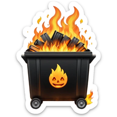 Trash dumpster on fire sticker
