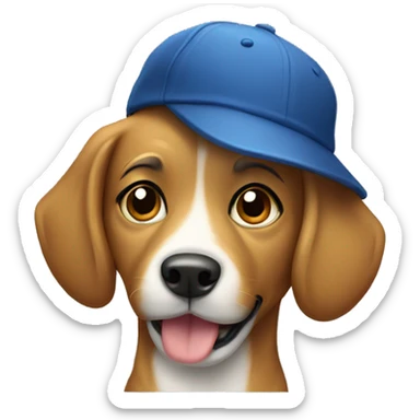 dog with cap sticker
