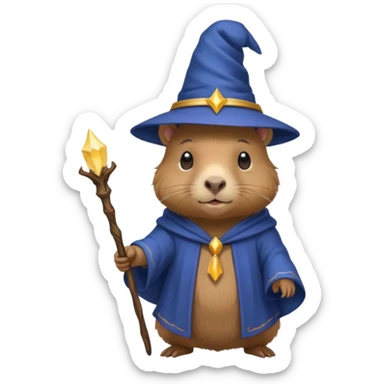 Cute baby capybara wizard sticker