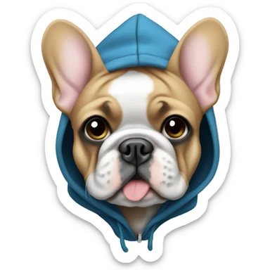 Frenchie with hoodie  sticker