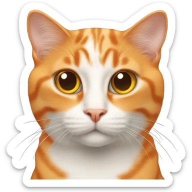 One orange brain, cell cat sticker