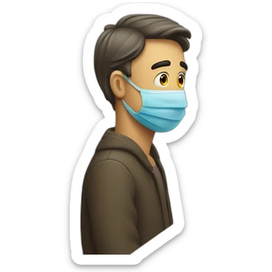 sad man in a bank queue sticker