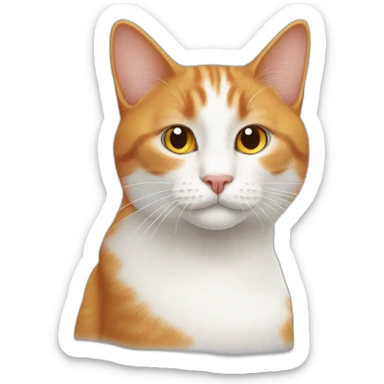 white & ginger cat sticker