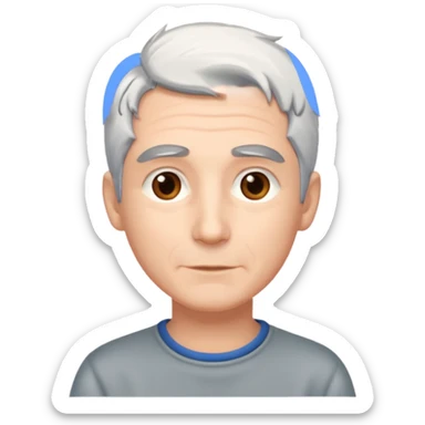 portrait of grey haired boy sticker