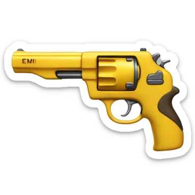 Yellow gun sticker