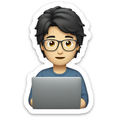 asia-glass-man-black-hair-with-laptop sticker