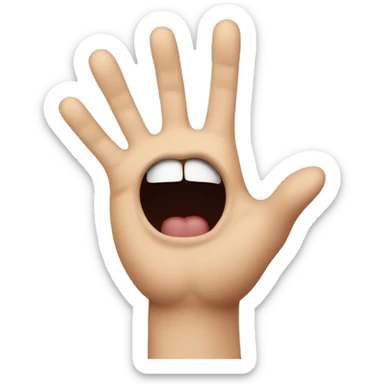 Italian hand gesture, directed at own open mouth sticker