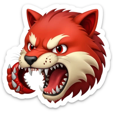 brutal fight between animal sticker