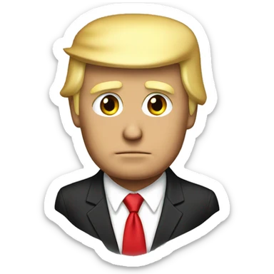 Donald Trump wearing a red tie  sticker